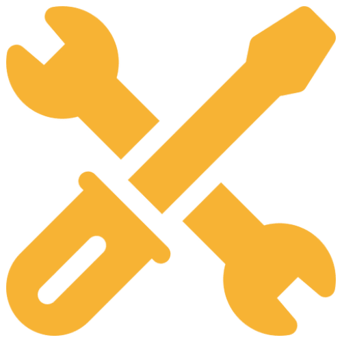 Crossed wrench and screwdriver icon.